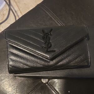 Yves Saint Laurent Chevron Black Wallet